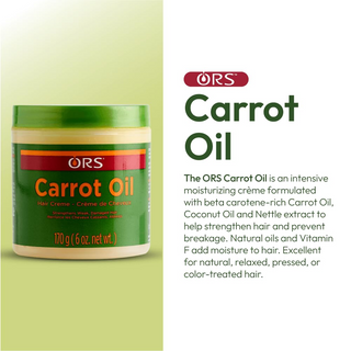 ORS Carrot Oil Hair Cream 170g | Strengthen & Repair Weak, Damaged Hair