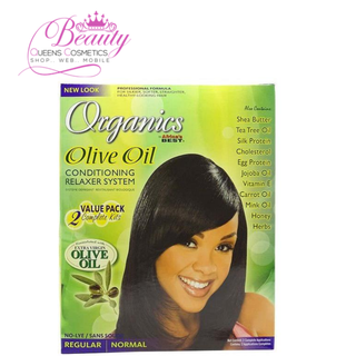 Original By Africa’s Best Olive Oil Conditioning Relaxer System 2 Value Pack Complete Kits (Regular Strength)