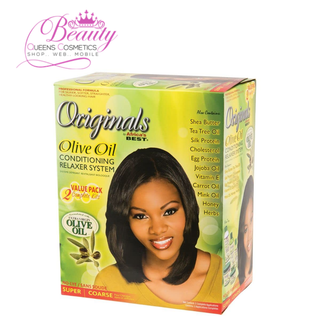 Organials By Africa's Best Olive Oil Conditioning Relaxer System 2 Value Pack Complete Kits – Super Strength