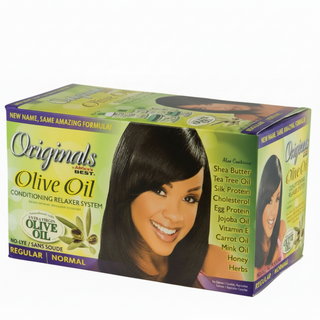 originals africas best olive oil relaxer regular strength conditioning hair straightener smooth shiny hair