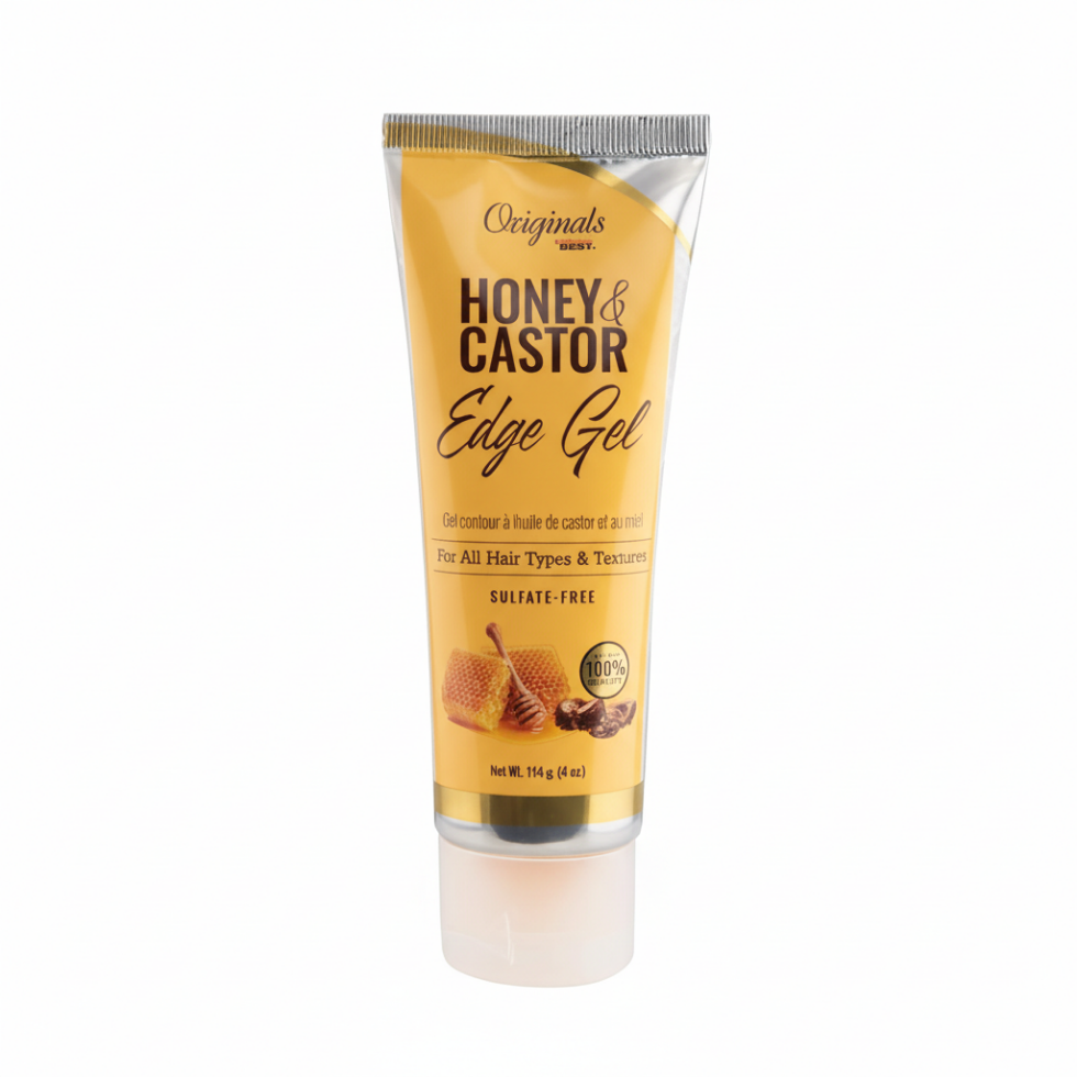 originals by africa's best honey & castor edge gel 114g strong hold styling gel
