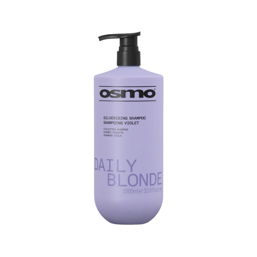 Osmo daily blonde silverising shampoo 1000ml toning shampoo for blonde silver and grey hair with brassiness control and shine enhancement