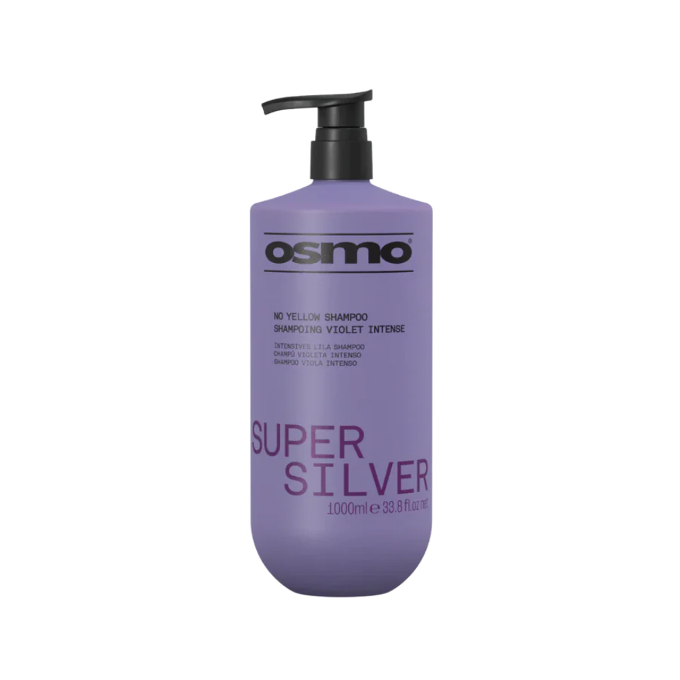 Osmo super silver no yellow shampoo 1000ml violet toning shampoo for blonde grey and silver hair brassiness control care shampoo
