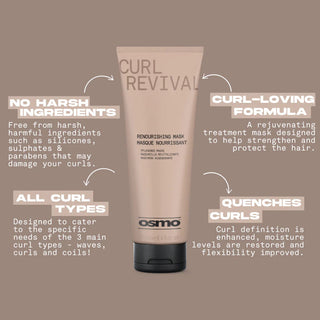 Osmo curl revival renourishing mask deep hydration curl repair frizz control and curl definition treatment mask