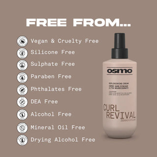 Osmo Curl Revival Replenishing Cream 250ml hydrates curls, reduces frizz, and restores bounce for soft, defined, and manageable curly hair.