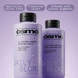 Osmo daily blonde silverising conditioner 400ml toning conditioner for blonde silver and grey hair hydration and frizz control care