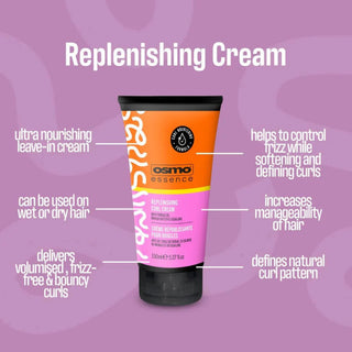 Osmo essence replenishing curl cream 150ml curl defining cream for hydration frizz control and natural curl styling and bounce enhancement
