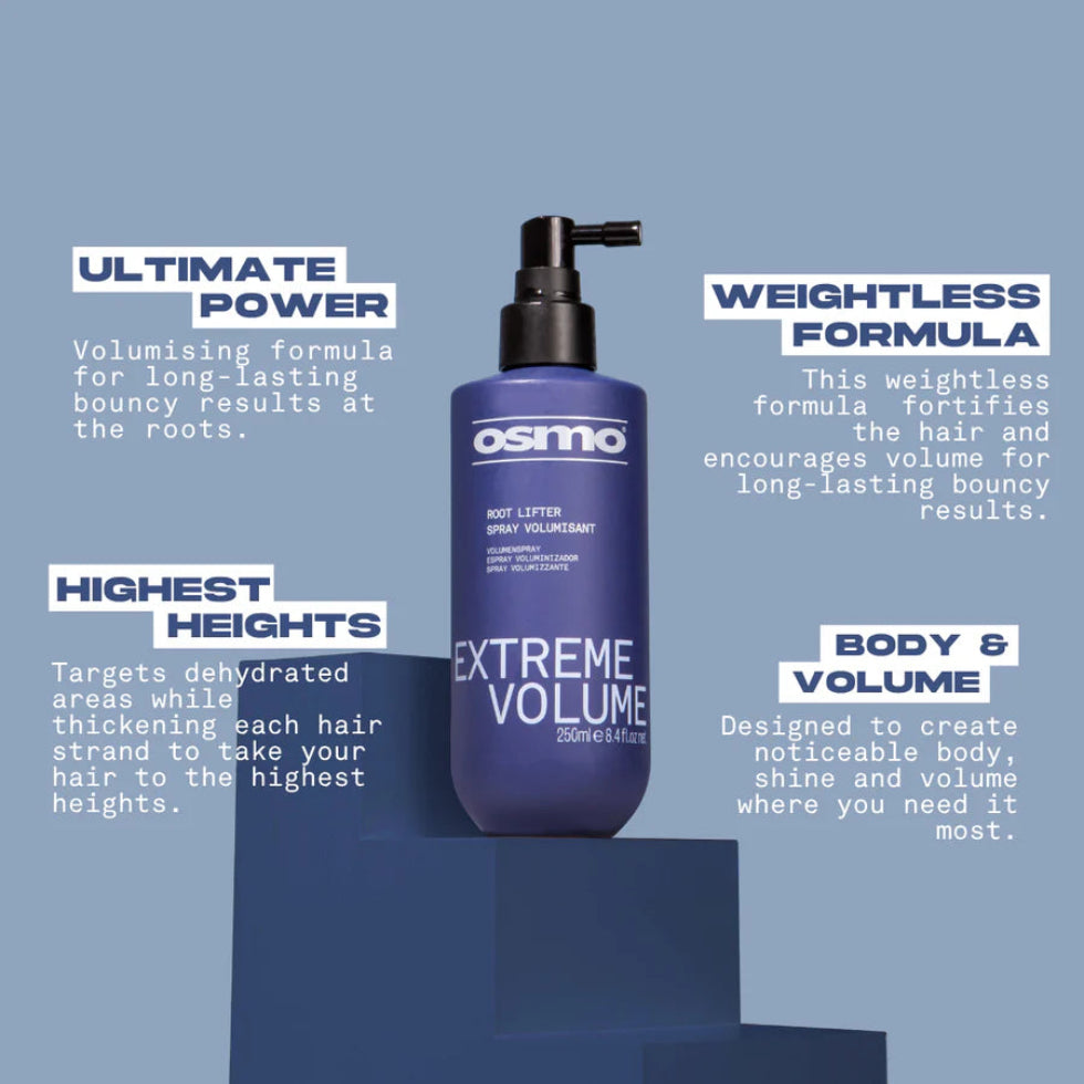 Osmo extreme volume root lifter 250ml root lift spray for instant hair volume and fuller styling效果