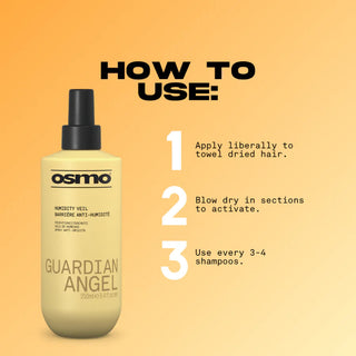 Osmo guardian angel anti humidity spray 250ml frizz control heat protection styling spray for smooth and long lasting hair finish