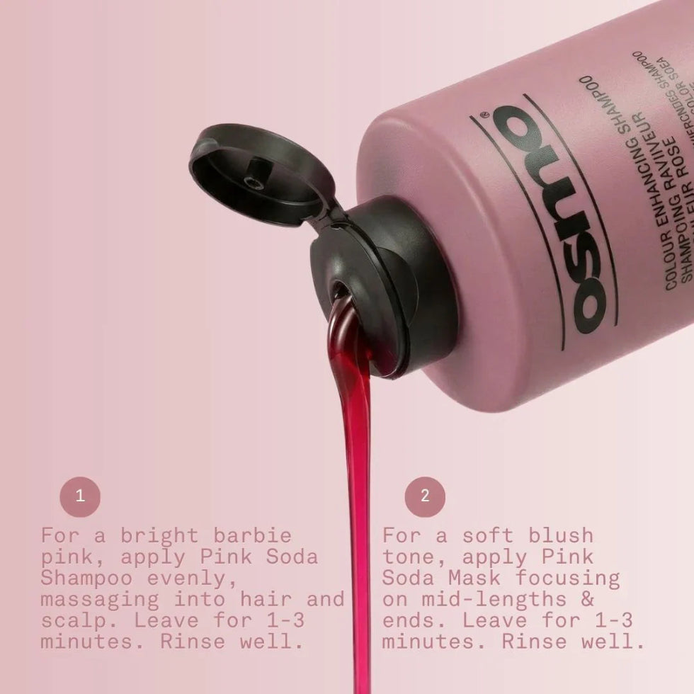 Osmo pink soda color enhancing shampoo 400ml gentle cleansing pink tone boosting shampoo for colored hair care