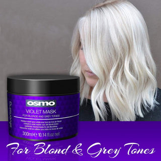 Osmo silverising violet mask 300ml for blonde and grey hair toning deep conditioning and yellow tone neutralization