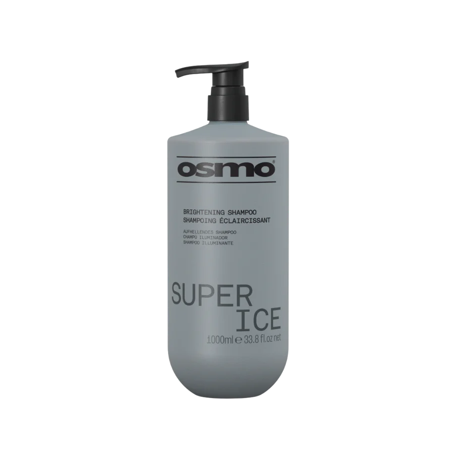 Osmo super ice brightening shampoo 1000ml for blonde grey and silver hair tone brightening and shine care shampoo