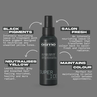 Osmo super ice icy blonde toning spray 100ml leave in toning spray for blonde hair with brassiness control shine enhancement and cool blonde maintenance