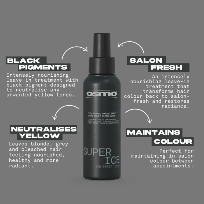 Osmo Super Ice Icy Blonde Toning Spray 100ml | Blonde Tone Refresh & Brightening