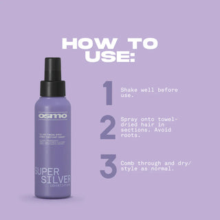 Osmo super silver toning spray 100ml leave in violet toning spray for blonde silver and grey hair with brassiness control and shine enhancement