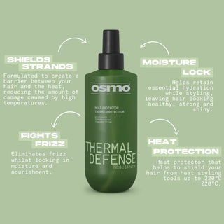Osmo thermal defense spray 250ml heat protection hair spray for damage control and frizz reduction