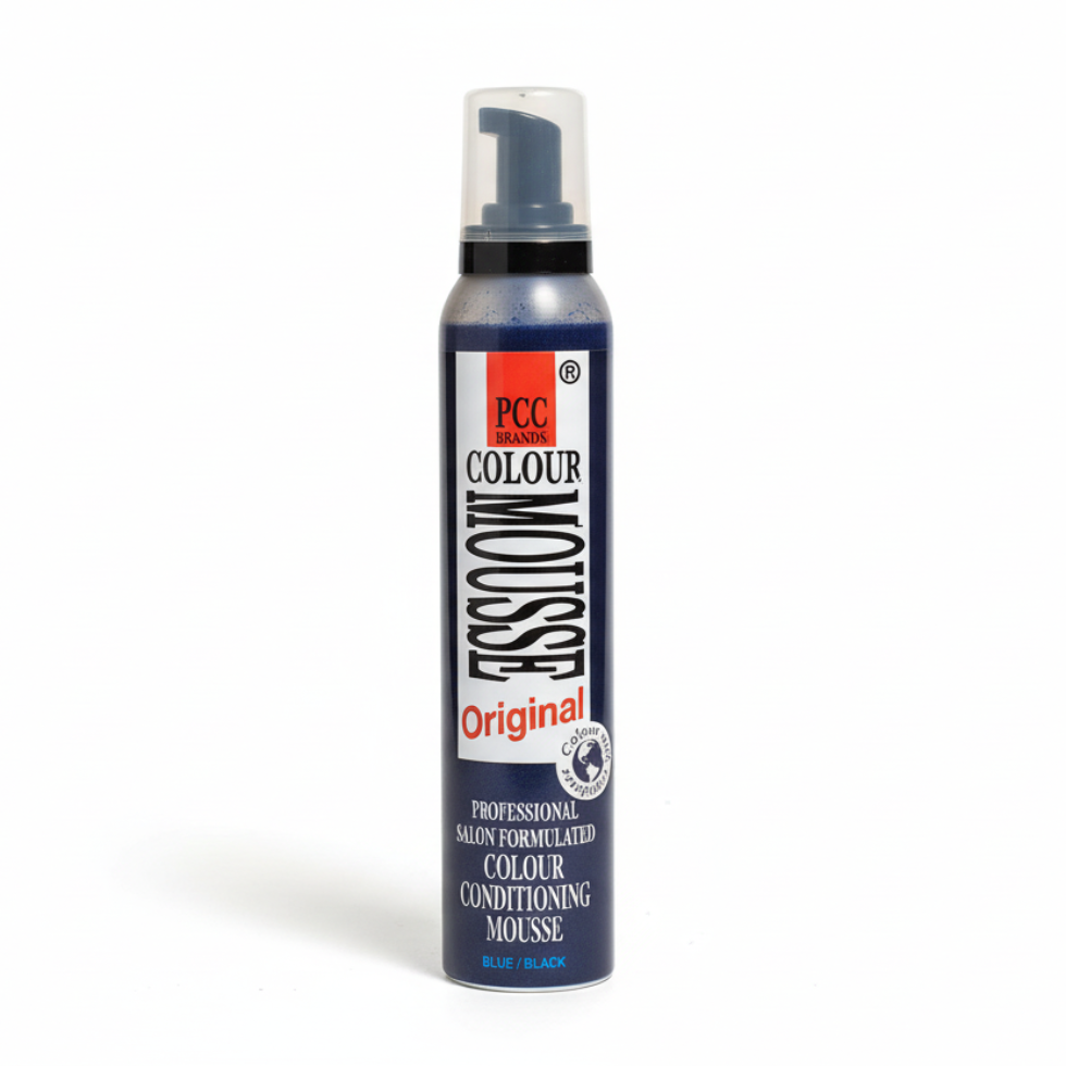 PCC colour mousse blue black 200ml temporary vibrant glossy hair color for smooth shiny hair
