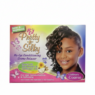 pcj pretty n silky no lye conditioning creme relaxer childrens coarse hair complete kit
