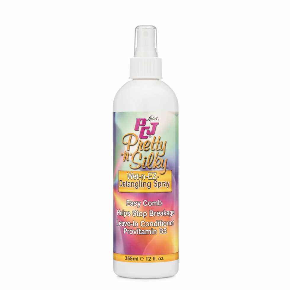 pcj pretty n silky wet n ez detangling spray 355ml kids hair detangler for smooth tangle free hair