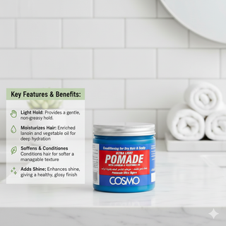 Cosmo Lanolin & Vegetable Oil Hair Pomade 450ml | Light Hold & Deep Moisture