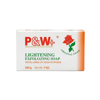 P&W Swiss exfoliating soap removes dead skin and brightens complexion for smooth glow