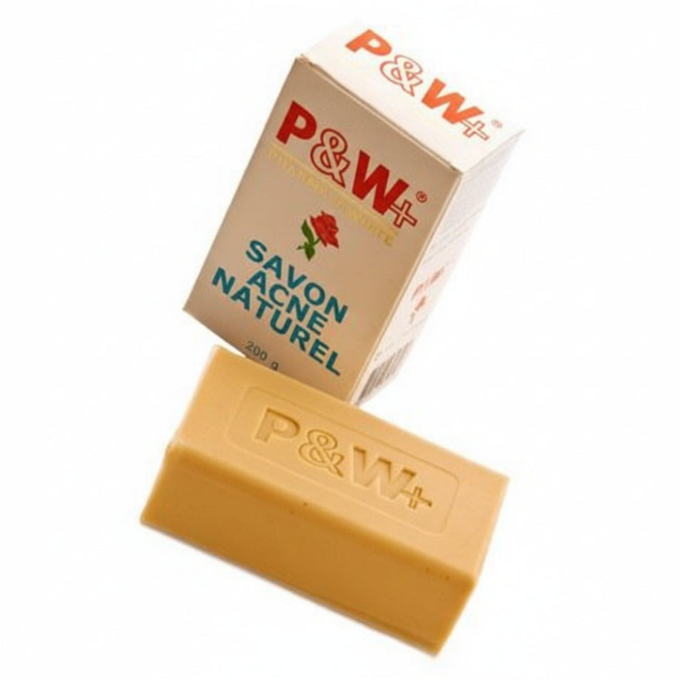 P&W Swiss acne soap helps reduce pimples and control oil for clear smooth skin