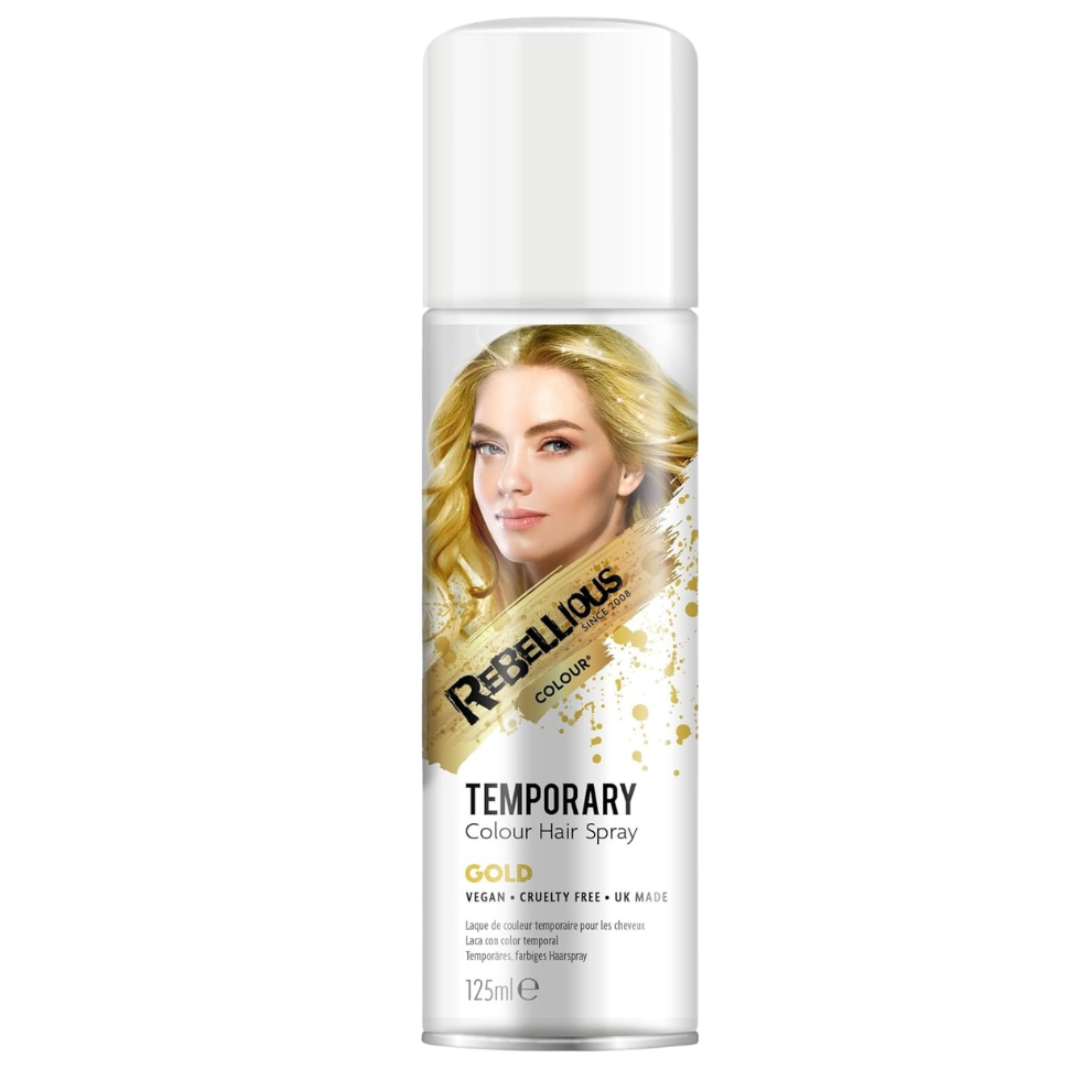 Paint Glow gold hair colour spray 125ml temporary vibrant gold hair spray for instant glamorous and washable hair styling