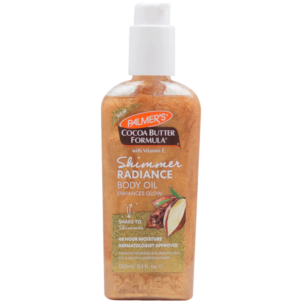 palmers cocoa butter shimmer radiance body oil for glowing hydrated smooth skin
