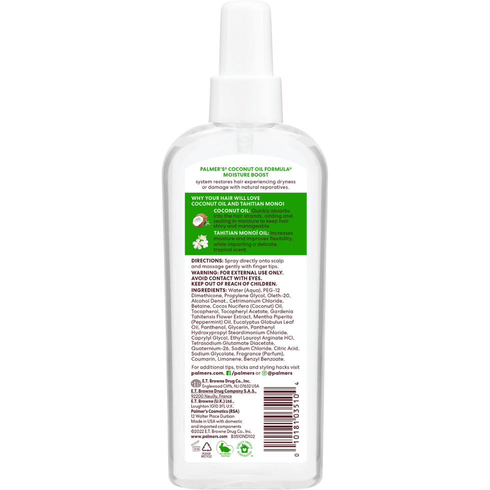 Palmers coconut oil strong roots spray 150ml refreshes and nourishes scalp and roots