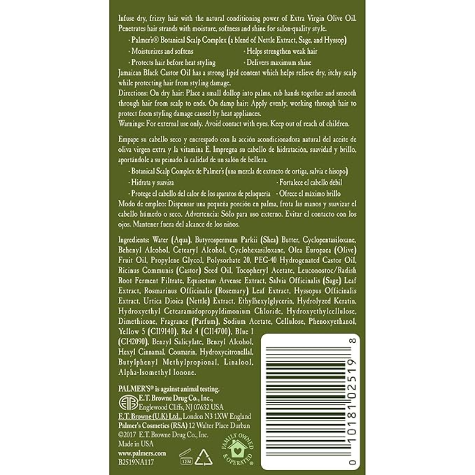 Palmers olive oil moisturizing hair milk 250ml hydrates smooths dry hair reduces frizz soft shiny hair care