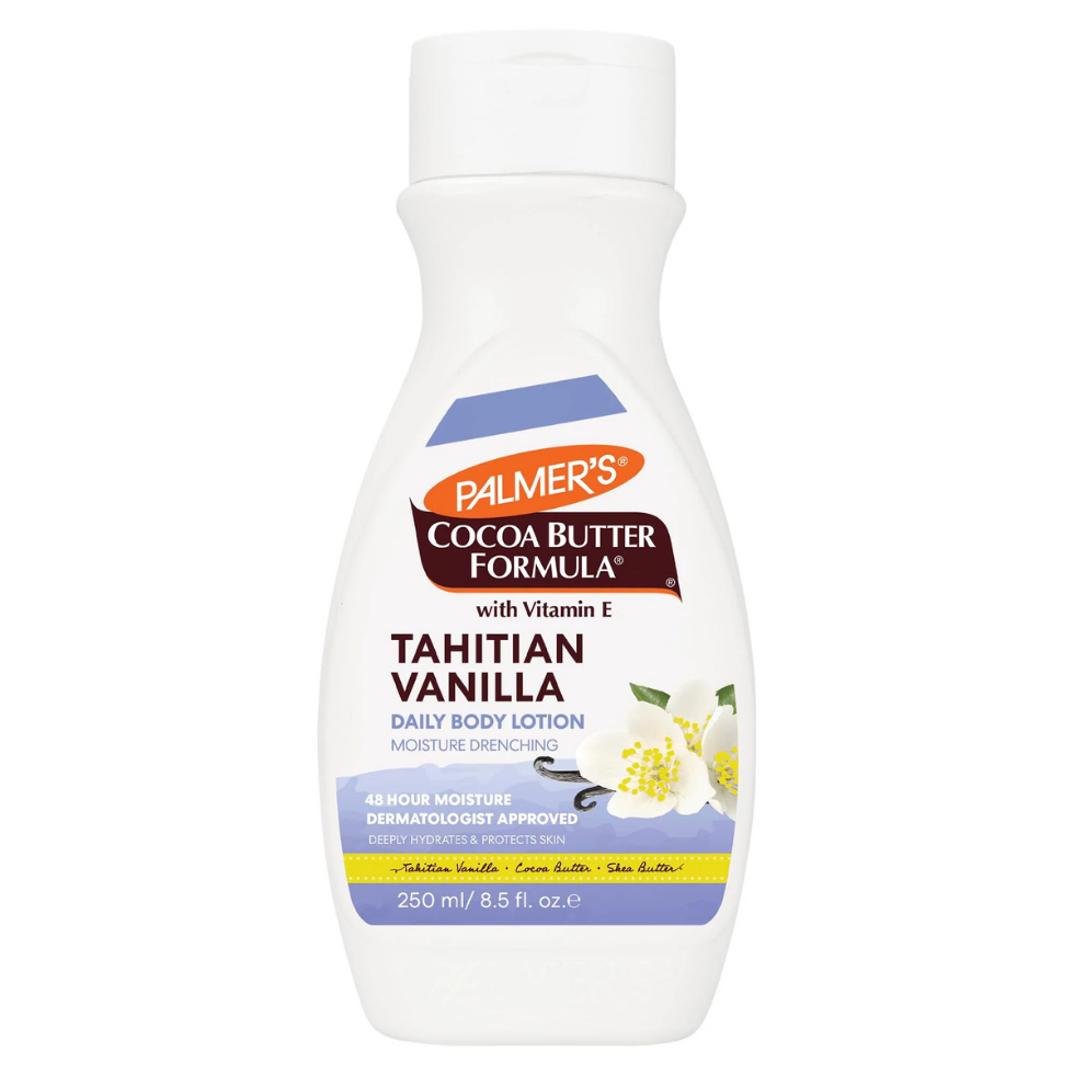 palmers tahitian vanilla body lotion 250ml for soft smooth hydrated glowing skin
