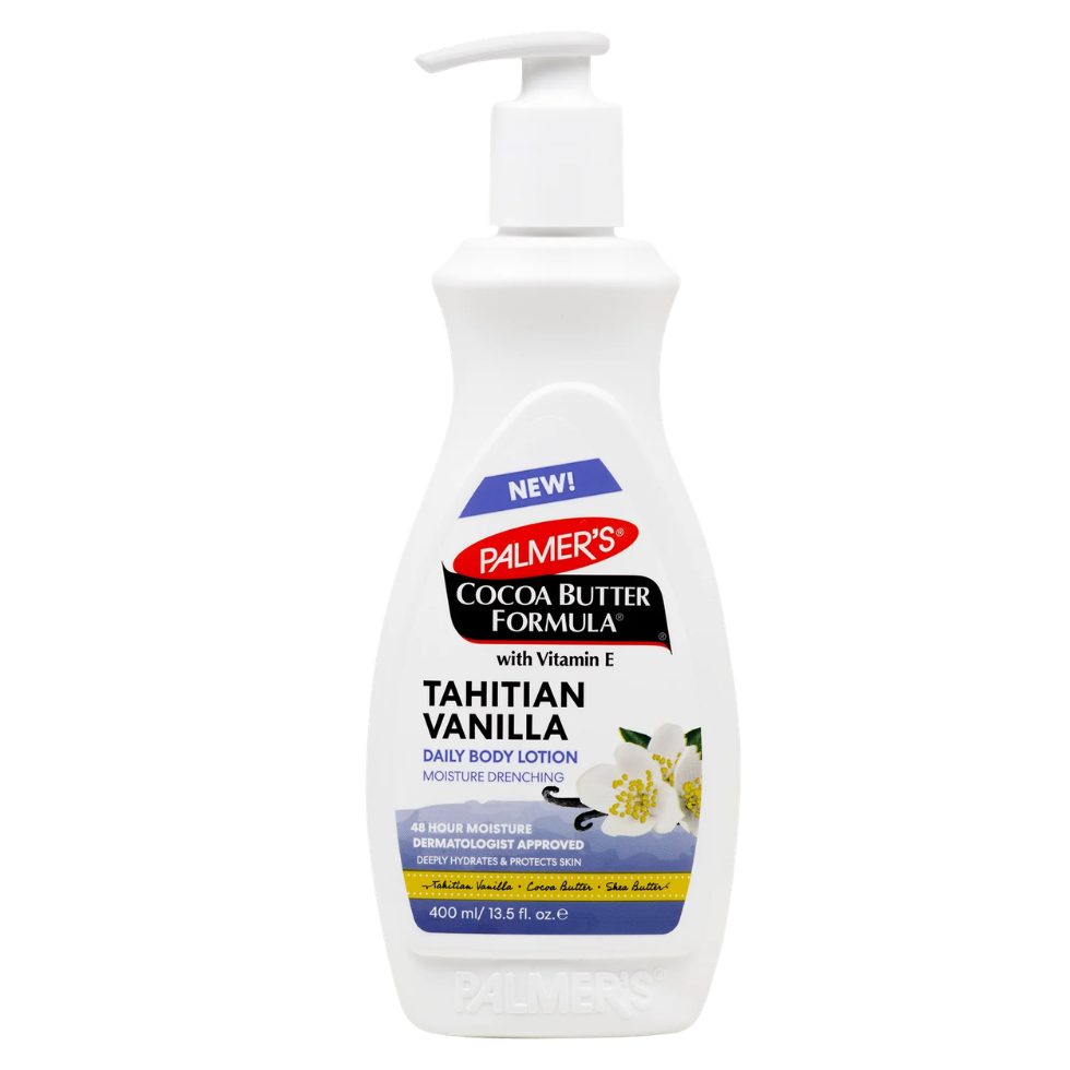 palmers tahitian vanilla body lotion 400ml for soft smooth hydrated glowing skin
