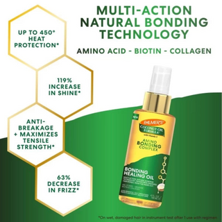 palmers amino bonding healing oil 118ml hair repair protect shine smooth frizz control
