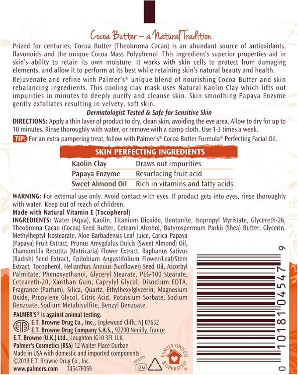 palmers cocoa butter enzyme mask 120g purify smooth skin glowing complexion face care
