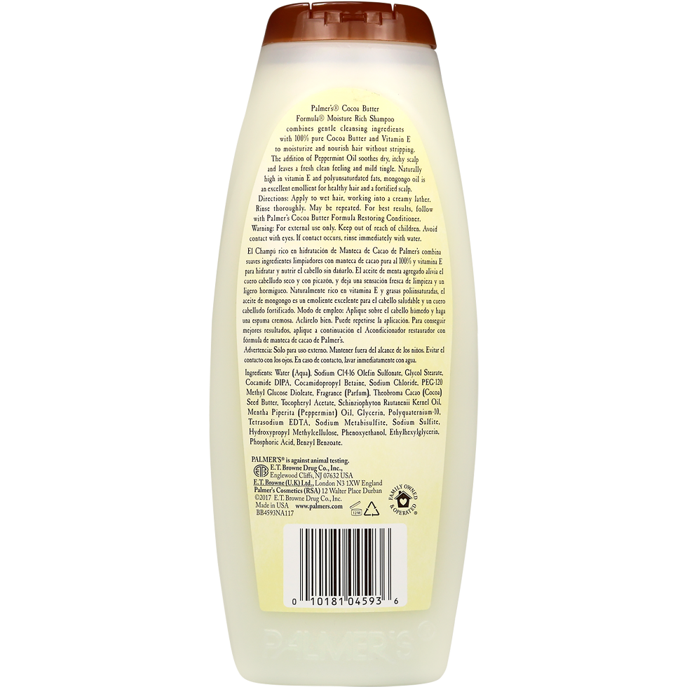 palmers cocoa butter moisture rich shampoo 400ml hydrate soothe nourish dry hair soft smooth healthy cleanser