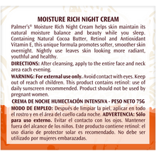 palmers cocoa butter moisture rich night cream 75g retinol renewal deep hydration overnight skin care