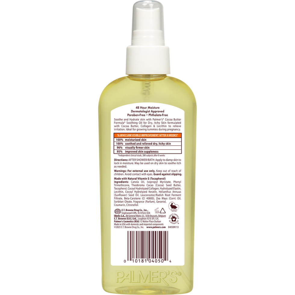 palmers cocoa butter soothing oil 150ml dry itchy skin relief hydrating smooth soft skin care
