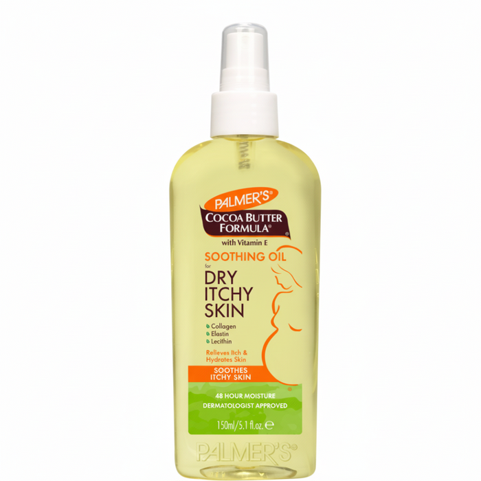 palmers cocoa butter soothing oil 150ml dry itchy skin relief hydrating smooth soft skin care
