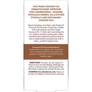palmers coconut hydrate facial oil 30ml radiant hydrating glow smooth soft healthy skin oil