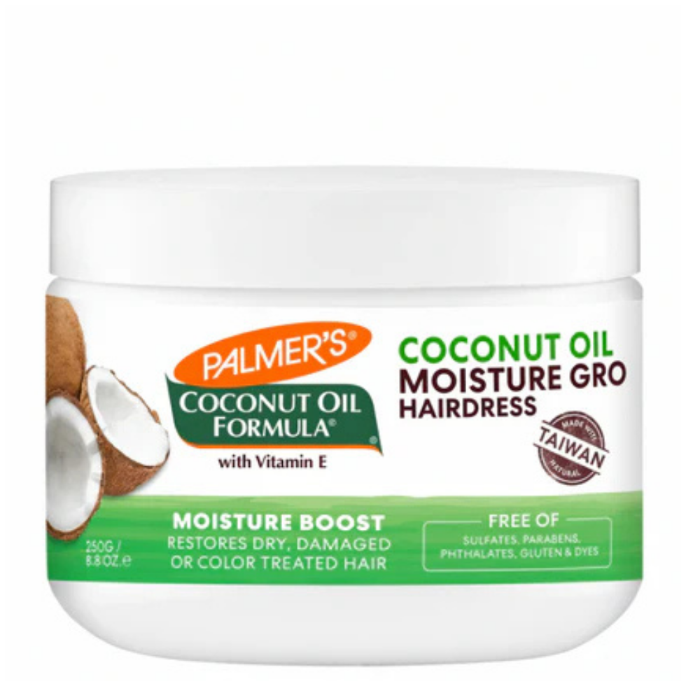 palmers coconut oil hairdress moisture gro 250g dry damaged colour treated hair moisture boost soft smooth shiny healthy hair care