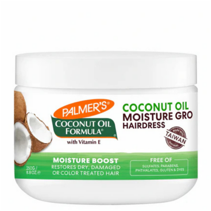 palmers coconut oil hairdress moisture gro 250g dry damaged colour treated hair moisture boost soft smooth shiny healthy hair care
