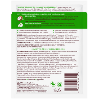 palmers coconut oil deep conditioning protein pack 60g repair strengthen damaged hair moisture shine smooth healthy hair treatment
