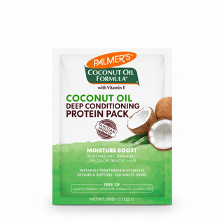 palmers coconut oil deep conditioning protein pack 60g repair strengthen damaged hair moisture shine smooth healthy hair treatment
