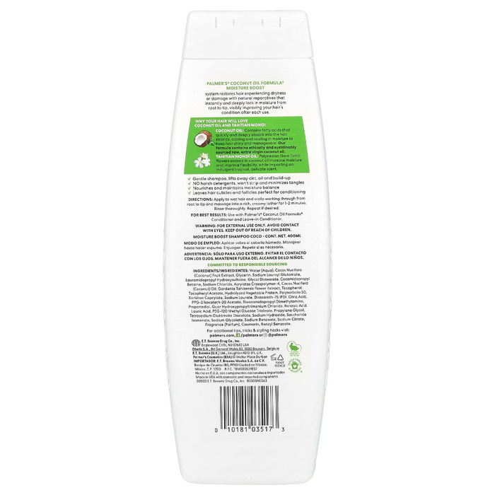 Palmers Coconut Oil Shampoo 400ml | Moisture Boost for Dry & Damaged Hair