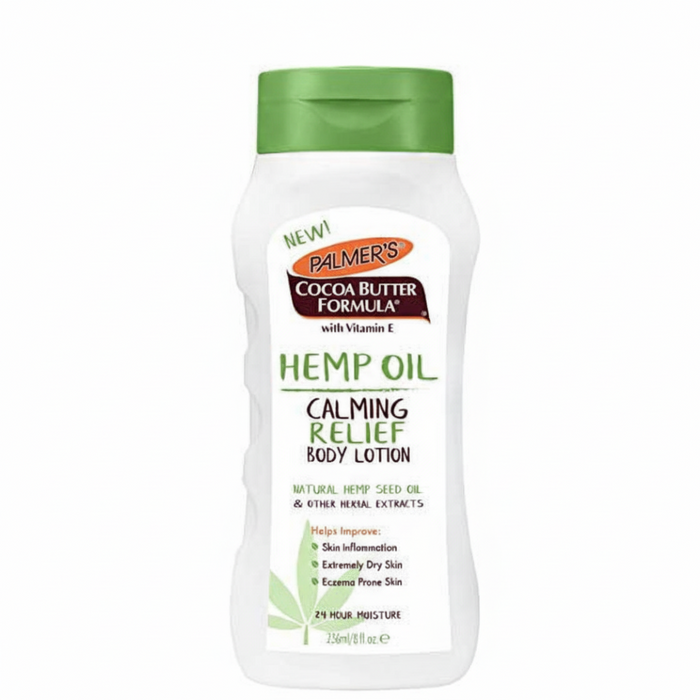 palmers hemp oil calming relief body lotion 235ml soothe hydrate dry skin soft smooth comfortable body lotion