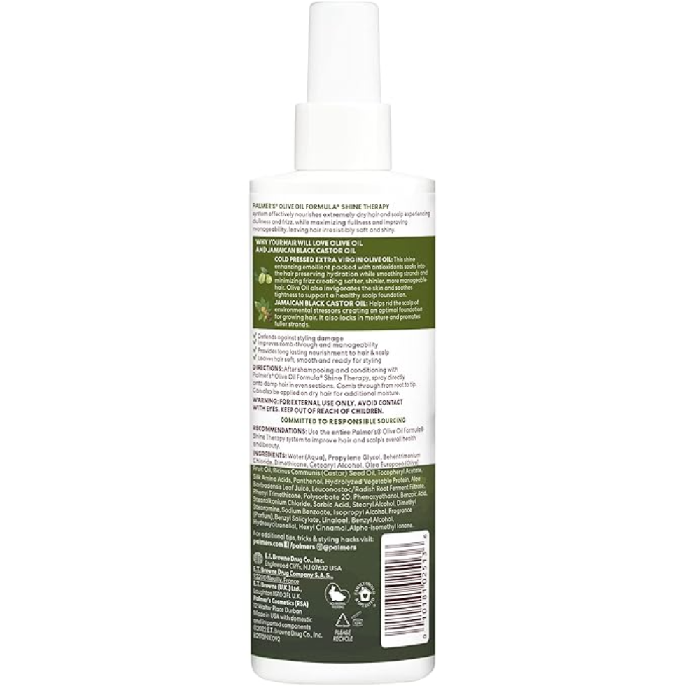 palmers olive oil leave in conditioner shine therapy spray 250ml frizz control smooth shiny soft manageable hair