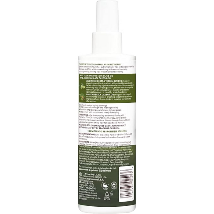 palmers olive oil leave in conditioner shine therapy spray 250ml frizz control smooth shiny soft manageable hair