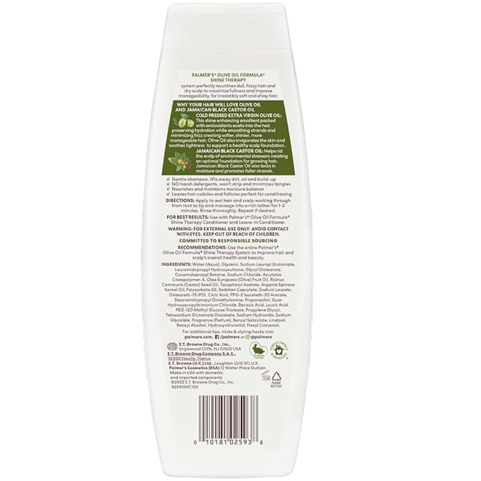 palmers olive oil shampoo shine therapy 400ml shine volume scalp balance smooth healthy hair cleanser