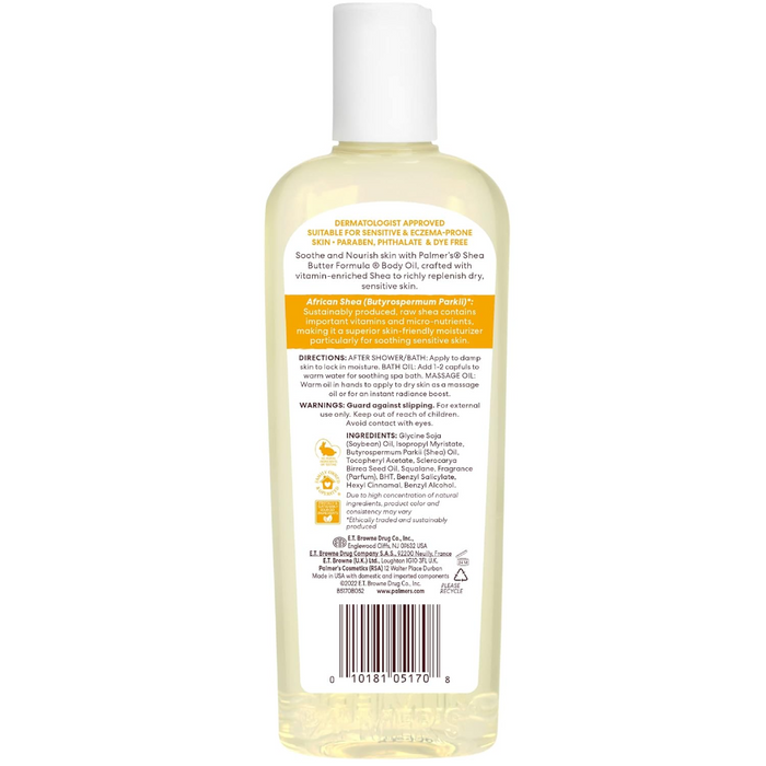 palmers raw shea nourish body oil 250ml vitamin infused hydrating smooth glowing skin oil