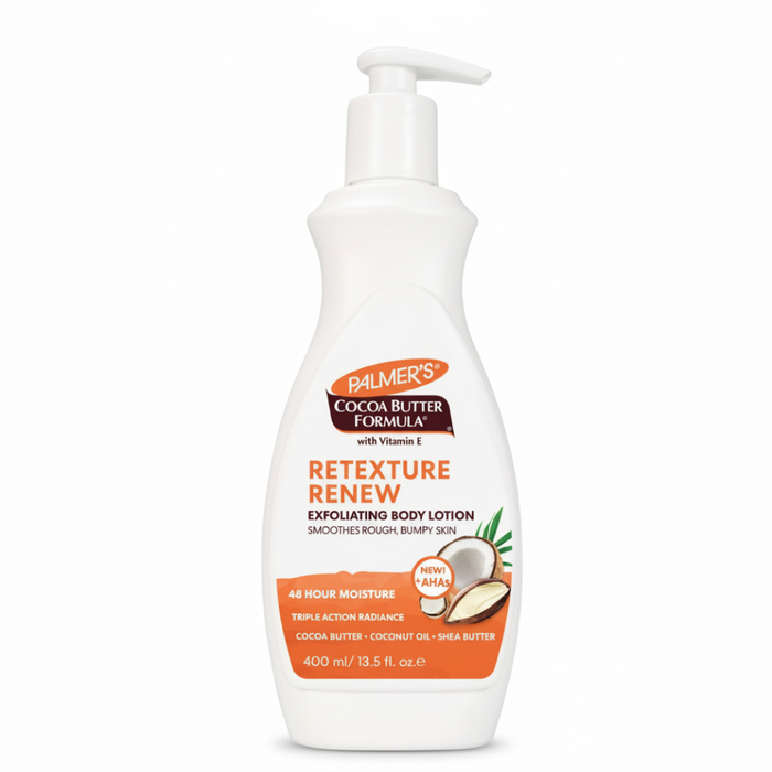 palmers retexture renew exfoliating body lotion 400ml smooth radiant skin renewal care body lotion